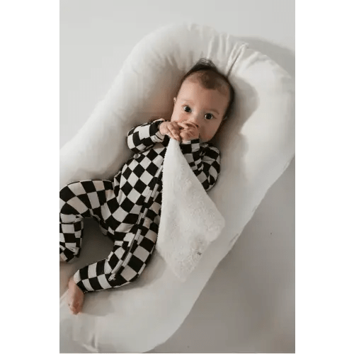 Bamboo Zip Pajamas | Black Checkerboard - milk & baby – Milk & Baby