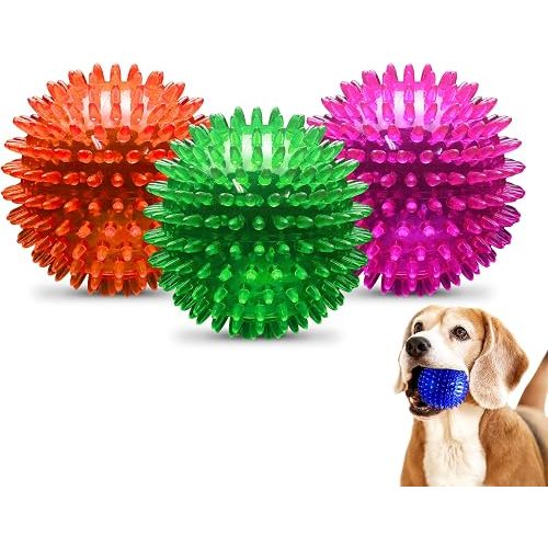 PetSport Gorilla Spiky Ball - Spiky Balls for Puppies and Old Dogs, Dog Toy for Small Dog, Dog Balls, Certified Non-Toxic, Indoor and Outdoor Play - 2.8" (Pack of 3)