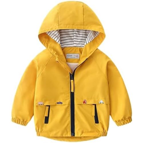 Toddler Boys Windbreaker Casual Outerwear Kids Lightweight Zip Hooded Jacket Baby Cute Dust Coat