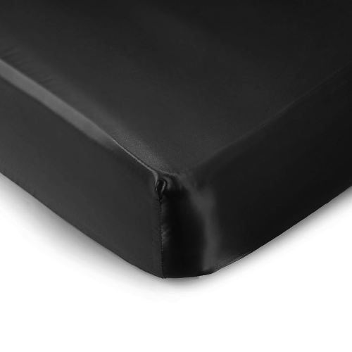 Pro Goleem Satin Soft Crib Sheet Great for Baby with Sensitive Hair Silky Baby Sheet Black 52’’x28’’x8’’ Unisex Fitted Sheet Gift for Boys and Girls