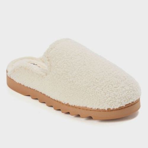 dluxe by dearfoams Women's Saffron Teddy Scuff Slippers - Cream M