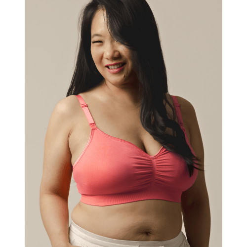Tatum Seamless Maternity & Nursing Bralette | Coral Sunset - Kindred Bravely