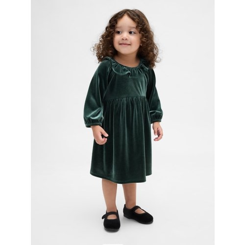 Baby & Toddler Velour Ruffle Collar Dress