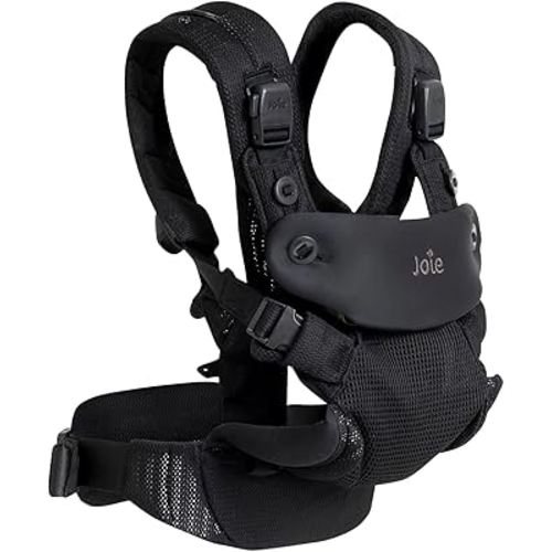 Joie Savvy Air 4-in-1 Mesh Baby Carrier – Breathable, Ergonomic Baby Carrier with 4 Carry Positions, Cooling Mesh Fabric, Padded Straps, and Lumbar Support (Coal)