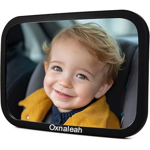 Car Mirror for Baby,Shake proof,Shatterproof Baby Car Mirror for Safe Travel, 360° Rotation, Clear Wide View, Easy Install, Perfect