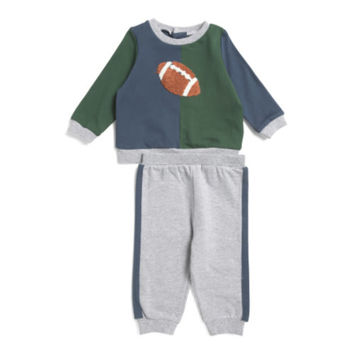 Newborn Boys 2pc Football Active Sweatshirt And Joggers Set | Baby Boys (0-24m) | Marshalls