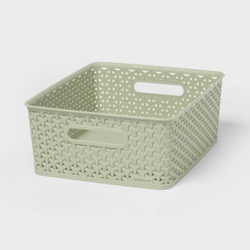 Y-Weave Medium Decorative Storage Basket Green - Brightroom™