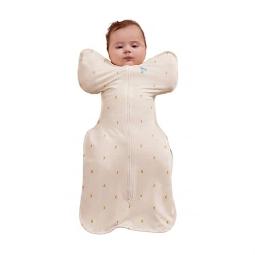 Love to Dream Swaddle UP, Silky-Lux 1.0 TOG, Luxurious 100% Viscose from Bamboo, Allow Baby to Sleep in Their Preferred Arms Up Position, Snug Fit Calms Moro Reflex, Newborn 5-8.5 lbs, Cream Lemons