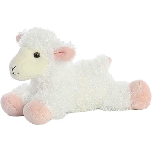 Aurora® Adorable Mini Flopsie™ Lana™ Stuffed Animal - Playful Ease - Timeless Companions - White 8 Inches