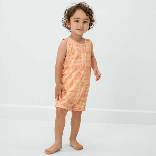 Orange Surf Shack Henley Romper – Little Sleepies