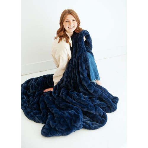 Minky Couture | Hugs Navy Blanket (Adult)