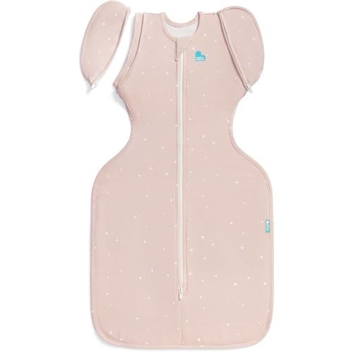 Love to Dream Swaddle Up™ Transition Bag, 1.0 TOG, 13-19 lbs, Stage 2, Zip-Off Wings, Gently Help Baby Transition from Being Swaddled to Arms Free When Showing Signs of Rolling, Powder Pink Twinkle