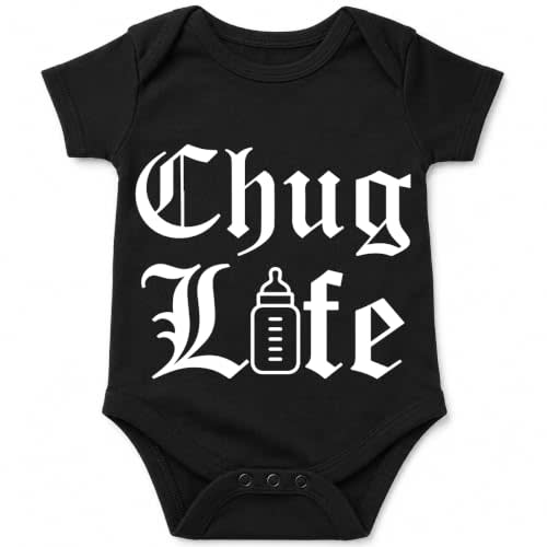 AW Fashions Chug Life Milk Drunk - Funny Baby Bodysuit | Milk-drunk newborn humor that turns showers, first visits and photos into instant laugh moments