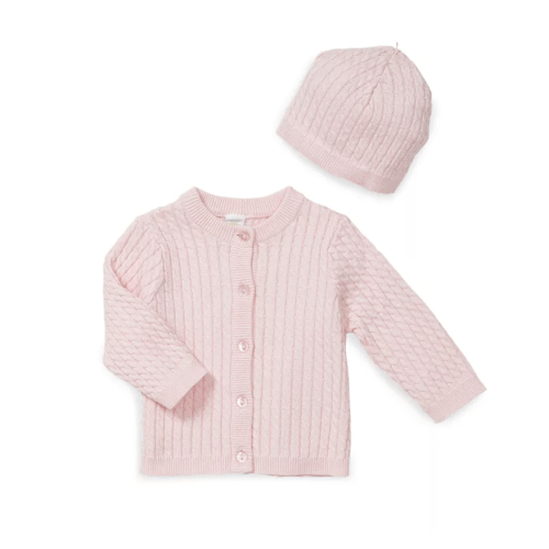 Unisex Cable-Knit Cardigan & Hat Set - Baby