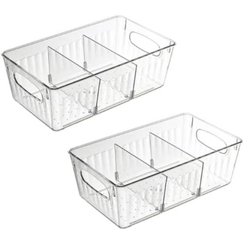 2Pcs Breastmilk Storage Container Set with 4 Freezer Flattener Kit – Organize & Save Fridge Space | Horizontal Storage for Breast Milk Bags