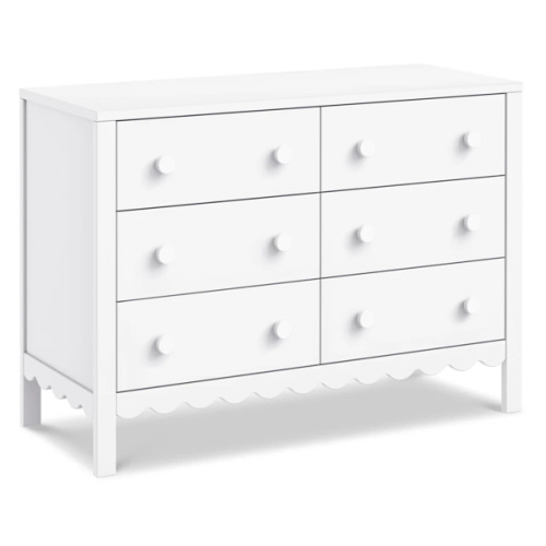 Sammy Scallop 6-Drawer Dresser - White