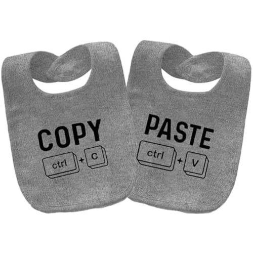Baby Twins Bibs Copy Paste Newborn Baby Bibs Cute Unisex Bibs Set Toddler Baby Boy Girl Bibs