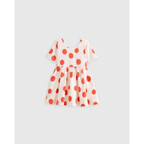Organic Cotton Skater Dress - Baby Girl in Red Dots