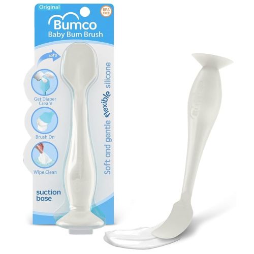 Bumco Baby Bum Brush - Flexible Diaper Cream Spatula Applicator (White)