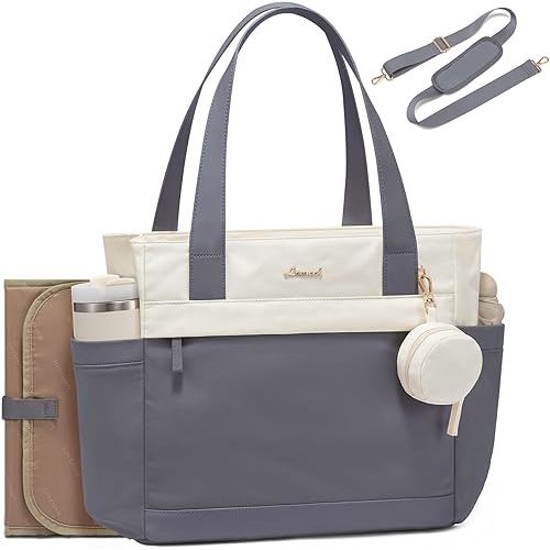 LOVEVOOK Diaper Bag Tote Large Baby Bag for Mom Hostipal and Travel Diaper Tote for Baby Boy with Pacifier Case Changing Pad