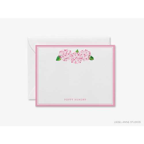 Pink Hydrangea Personalized Stationery | Hydrangea Notecards | Hydrangea Notes | Hydrangea Gift | Hostess Gift | Preppy Watercolor Thanks