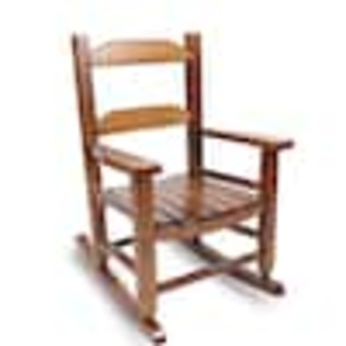 Hngilkoo Brown Wood Outdoor Rocking Chair Comfy Recliner Rocker for Toddler Kids Children Ages 3-6 (1-Pack) AN2T1N-1PC