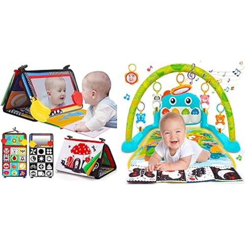 Thremhoo Baby Mirrors Dinosaur Baby Gym Playmats