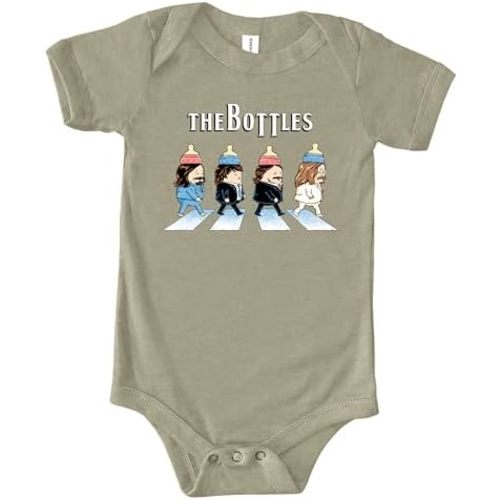 THE BOTTLES Baby Onesie, 100% Cotton, Sizes 3-24m, Unisex-Babies, Baby RocknRoll Onesie