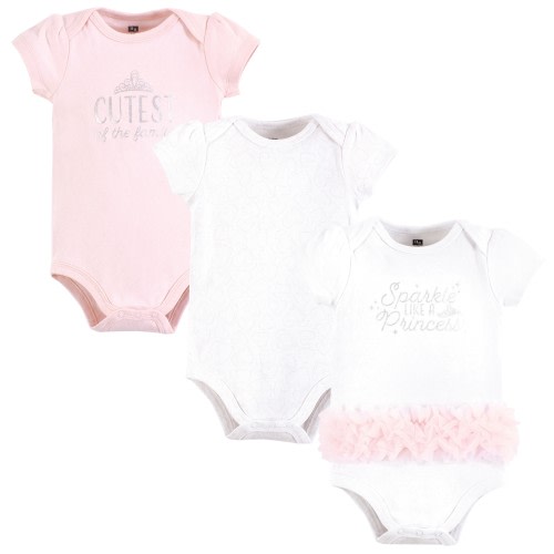 Hudson Baby Infant Girl Cotton Bodysuits, Sparkle Princess Tutu