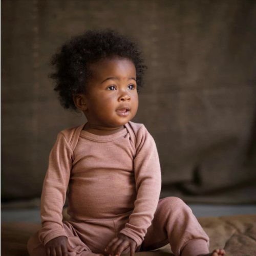 Robin Baby Body - Merino Wool & Silk - Orchid