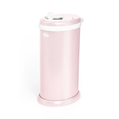 Ubbi Stainless Steel Diaper Pail, No Special Bags, Odor-Locking, Blush Pink | Award-Winning Registry Must-Have, Childproof Safety Lid with Lock, Holds Up To 55 Newborn Diapers, Modern Nursery Essential