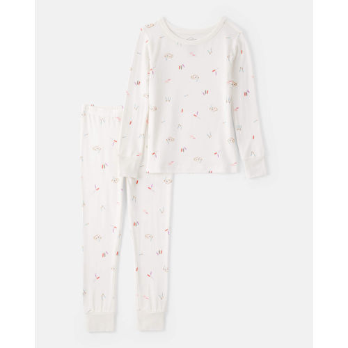 Toddler Girl Painting & Coloring Print PurelySoft Long-Sleeve 2-Piece Pajamas - Ivory - Carter's | Carter's