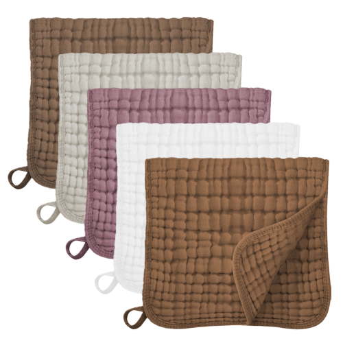 VOMARHUG Muslin Burp Cloths for Baby,100% Cotton Burping Cloths for Boys Girls,Large 20''X10'' Extra Soft and Absorbent 5 Pack