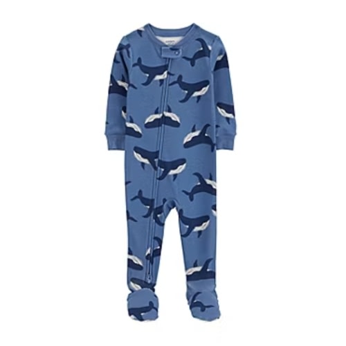 Carter's Baby Boys Footed Rib Crew Neck Long Sleeve One Piece Pajama