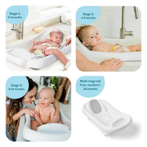 The First Years Sure Comfort Deluxe Newborn-to-Toddler Tub with Sling - White: Drain Plug, Foam Insert, Max 25lbs Capacity
