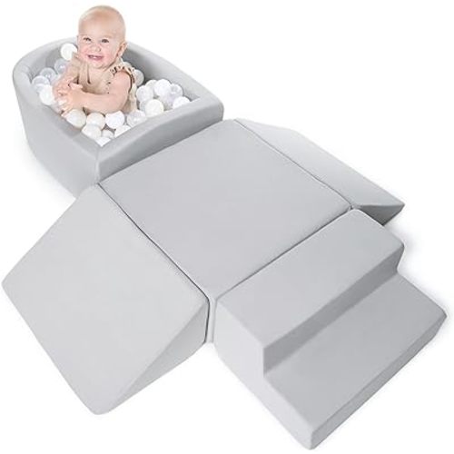 Amazon.com: Fun Climbing Toys and Foam Play Area for Toddlers Aged 1-3 - Perfect for Little Ones to Safely Learn New Skills - Inside Playground/Gym Set incl. Four Soft Blocks and a Ball Pit : Toys & Games