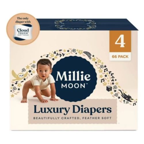 Millie Moon Premium Luxury Diapers, Ultra Absorbent Ultimate Comfort, Size 4-66 Count