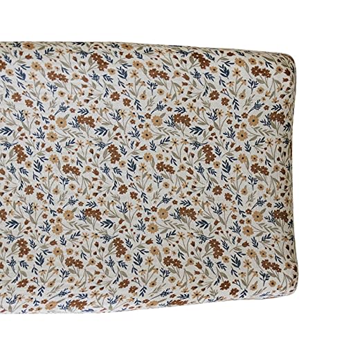 Mebie Baby Changing Pad Cover, Harvest Floral, 100% Muslin Cotton Changing Table Pad Cover for Baby Boy and Girl, Designer Nursery Decor Covers, Diaper Changing Pad Cover for Changing Station