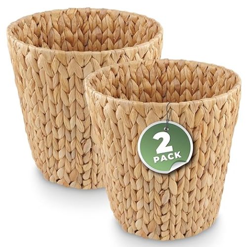 2-Pack Wicker Trash Can