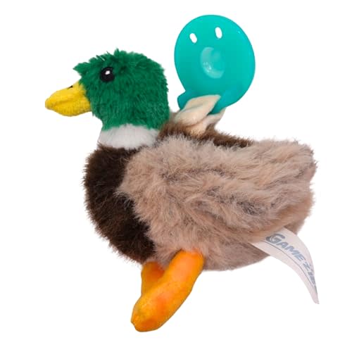 Gamezies Baby Boy and Girl Silicone, Mallard Duck Plush Pacifier with Detachable Outdoor Plush Toy HolderCPSIA Tested, BPA-Free 0-6 Months
