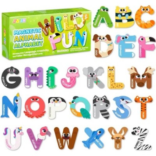 Joyfy  Magnetic Letters, 26 Alphabet Fridge Magnets for Toddlers & Kids, Animal Educational Toys, Preschool ABC Spelling Learning Toys for Kids Infant