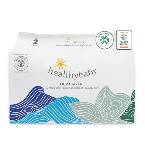 Our Diapers | EWG Verified Safe & Plant-Based Diapers | Leak Protection | Soft Organic Cotton Shell | Chlorine-Free Diaper for Sensitive Skin | Size 2 (12-18 lbs) 42 Count