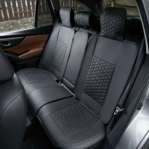 Owleys Subaru Forester Seat Covers (2019–2026) – Back Seat Custom Fit, Premium Eco-Leather (Black)