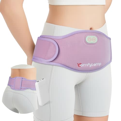 Comfytemp Portable Belly and Back Heating Pad for Period Soothing, FSA Eligible HSA Cordless Dual-Zone Menstrual Heating Pad Wearable Belt for Abdomen Waist Wireless, 3 Timer&Heat, Girl Women Daughter
