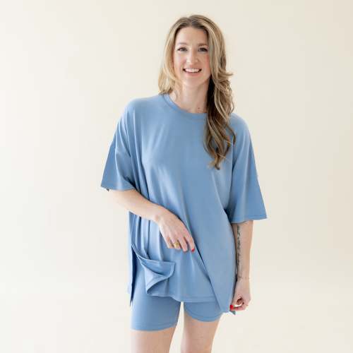 Women’s Biker Short Set in Slate