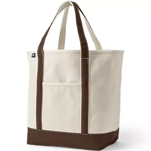 Medium 5 Pocket Open Top Canvas Tote Bag | Lands' End
