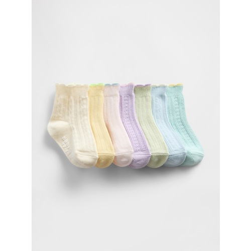 Toddler Ruffle Quarter Crew Socks (7-Pack)