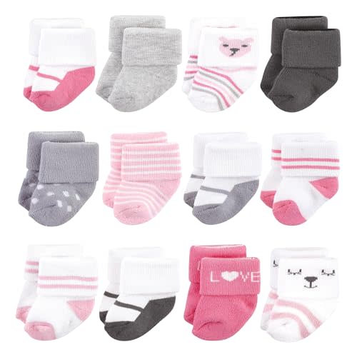 Hudson Baby Basics Unisex Baby Cozy Terry Baby Sock 12-Pack