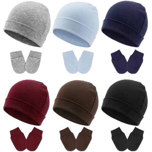 BQUBO Newborn Baby Hats Mittens Set for Boys Girls Hospital Hat Beanie Infant Caps Baby Gloves