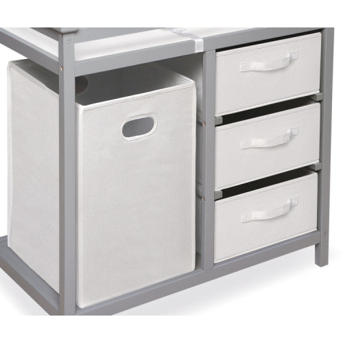White-3 Basket and 1 Hamper set for 02500 Modern Series Changing Table - Badger Basket